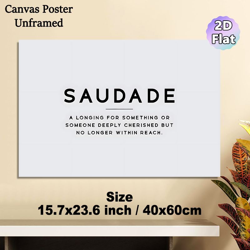 Saudade Definition Painting Poster, Minimalist Typographic Poster, Thought-provoking Word Art Ideal For Living Room, Bedroom And Study_maomaolike.com