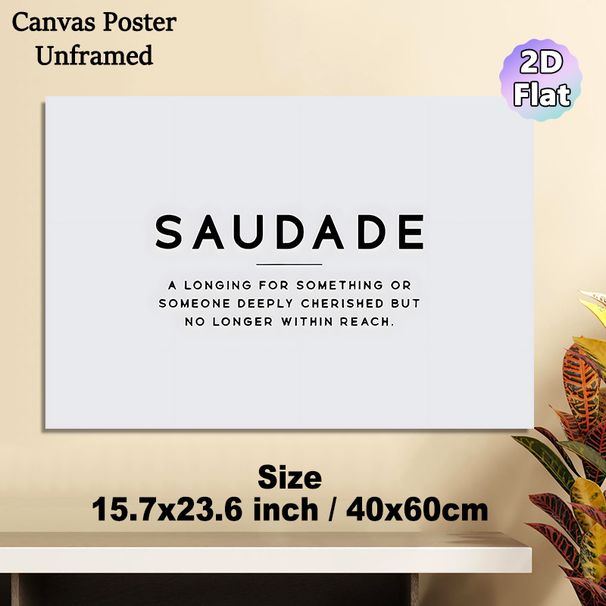 Saudade Definition Painting Poster, Minimalist Typographic Poster, Thought-provoking Word Art Ideal For Living Room, Bedroom And Study_maomaolike.com