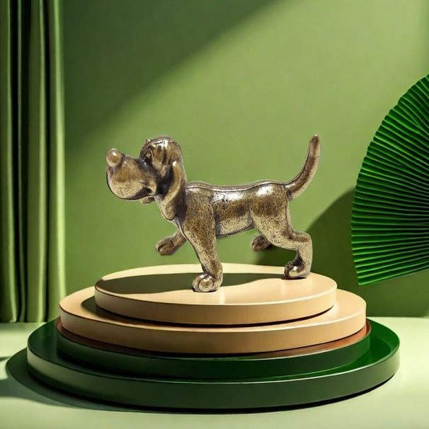 Antique-Style Dog And Cat Metal Ornaments Handheld Animal Tea Pets Antique Store Decoration Copper Crafts_maomaolike.com