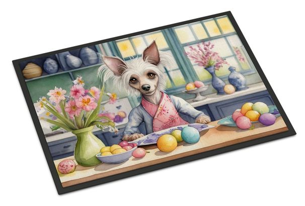 Decorating Easter Chinese Crested Doormat Front Door Mat Indoor Outdoor Rugs For Entryway, Non Slip Washable Low Pile, 24H X 36W_maomaolike.com