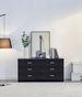 WOOD MDF BOARDS, 6 Drawers Dresser, Black_maomaolike.com