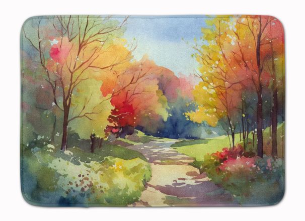 North Carolina Dogwoods In Watercolor Memory Foam Kitchen Mat Machine Washable Anti-Fatigue Mat Cushion Comfort Bath Mat Or Kitchen Rug_maomaolike.com