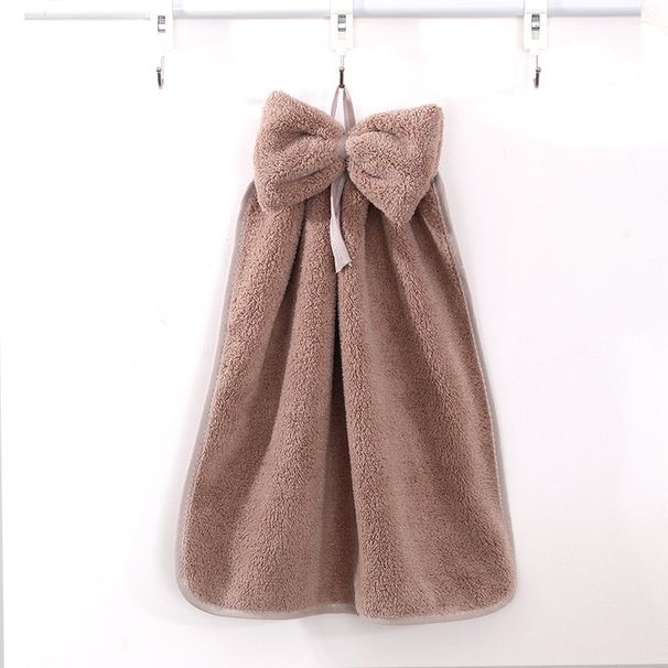 Home Textile Cute Hanging Bow Hand Towel Fleece Soft Absorbent Kitchen Towel_maomaolike.com