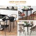 Folding Dining Table, Round Drop Leaf Kitchen Table For Small Spaces With Wood Legs, Black_maomaolike.com