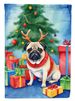 Pug Christmas Reindeer House Flag Large Porch Sleeve Pole Decorative Outside Yard Banner Artwork Wall Hanging, Polyester, House Size, Multicolor_maomaolike.com