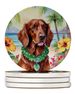 Irish Setter Luau Large Sandstone Coasters Pack Of 4 Absorbent Round Coasters Decor Gifts For Men Or Women, 4 In, Multicolor_maomaolike.com