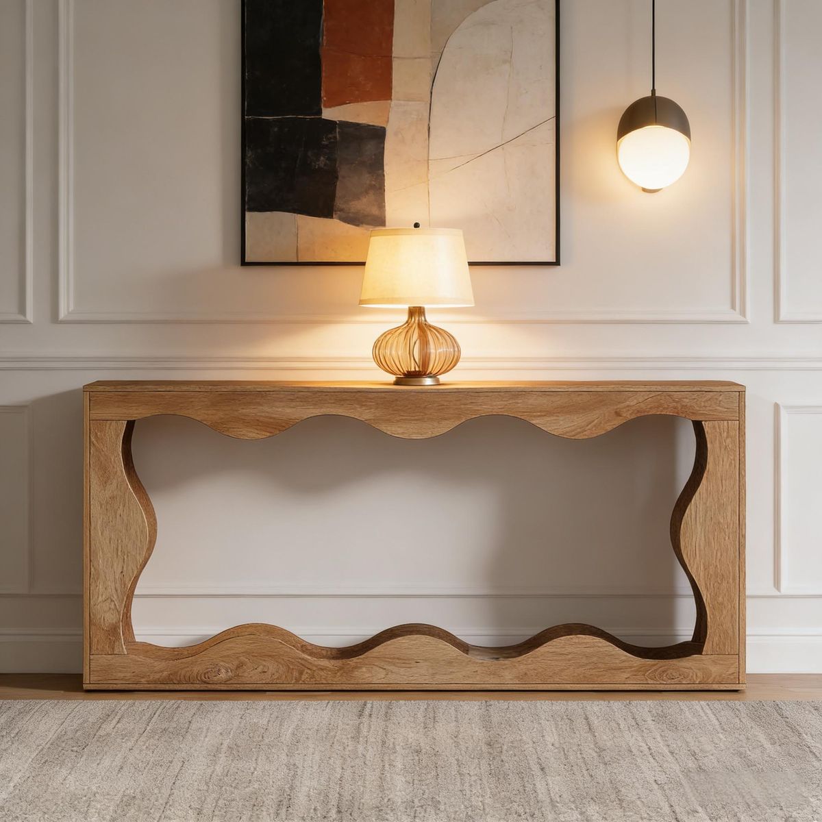 Console Table, Farmhouse Entryway Table Couch Table Behind Sofa_maomaolike.com