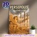Persepolis Themed Painting Poster, Warm-hued Historical Ancient Persian Ruins Poster, Displays Iconic Winged Sculpture And Relief Carvings, Ideal For_maomaolike.com