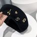 Hot Sale All-month Knitted Beret Hats for Women Diamonds Breathable Hollow Mesh Beanie Female Berets Versatile Artist Painter Hat_maomaolike.com
