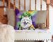 Samoyed King Of Mardi Gras Throw Pillow Machine Washable, Indoor Outdoor Decorative Pillow For Couch, Bed Or Patio, 14Hx14W_maomaolike.com