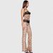 Women's Clothing Leopard print tops mesh see through lace tube top suspender trousers_maomaolike.com
