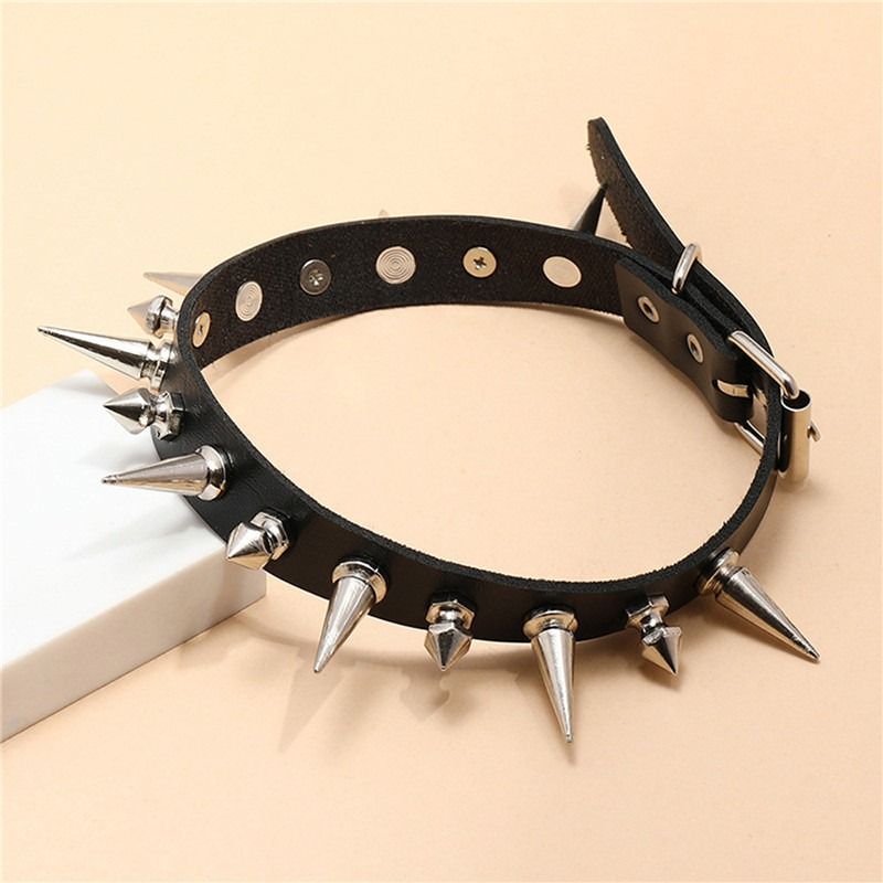 1pc Punk Gothic Necklace Rivet Choker Y2K For Men Women New Year Christmas Party Birthday Valentine's Day Lovers Gifts_maomaolike.com