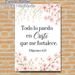 Spanish Philippians 4:13 Bible Verse Painting Poster, Soft Watercolor Pink Blossom & Lily Of The Valley Poster, Inspirational Religious Decor Ideal_maomaolike.com