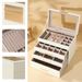 New Ins-style Transparent High Aesthetic Drawer-style Earring And Ring Storage Box, PU Jewelry Box,gift For Mother And Girlfriend_maomaolike.com