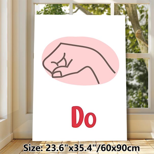Do Gesture Fist Themed Painting Poster, Minimalist Line Art Pink Fist Poster, Playful Expressive Design, Suitable For Home Office And Living Room_maomaolike.com
