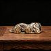 Vintage Hollow Tiger Bronze Figurine Statue, Compact Tea Pet Ornament For Study Desk And Household Interior Decoration
_maomaolike.com