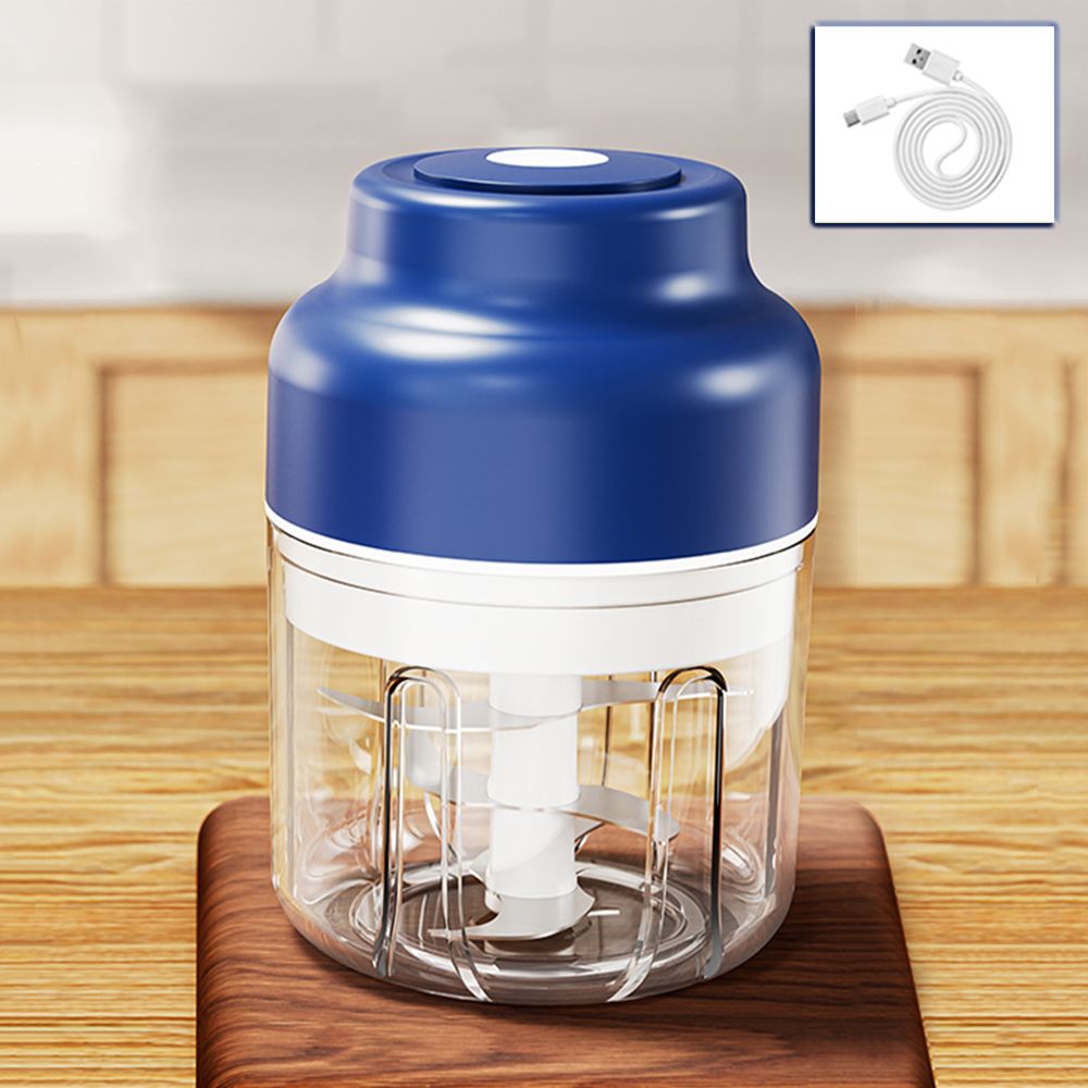 Food 320ml Electric Chopper USB Rechargeable Meat Grinder Garlic Press Portable Blender_maomaolike.com