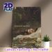 Melancholy Themed Painting Poster, Vintage Oil Painting Style Poster, Features A Woman Afloat In Water With Poetic Text And Water Lilies, Evokes_maomaolike.com