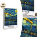 Belfast Northern Ireland Cityscape Painting Poster, Swirling Van Gogh-style Night Sky With Industrial Cranes & Waterfront Poster, Artistic City-themed_maomaolike.com