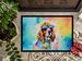 Cavalier Spaniel Hippie Dawg Doormat Front Door Mat Indoor Outdoor Rugs For Entryway, Non Slip Washable Low Pile, 24H X 36W_maomaolike.com