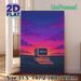 Retro Computer Pixel Art Painting Poster, Vibrant Sunset Sky Pixelated Nostalgic Scene Poster, Unique Nostalgic Vibe Ideal For Home Office, Bedroom_maomaolike.com