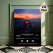 Sad Sun Themed Painting Poster, Surreal Vibrant Dusk Scene Poster, Melancholic Artistic Design, Ideal For Bedroom & Living Room Wall Decor_maomaolike.com