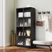Display Cabinet With Glass Doors, Tall Storage Cupboard, Freestanding Curio Display Cabinet With 4-Tier Storage Shelves For Collectibles, Living Room, Home Office_maomaolike.com