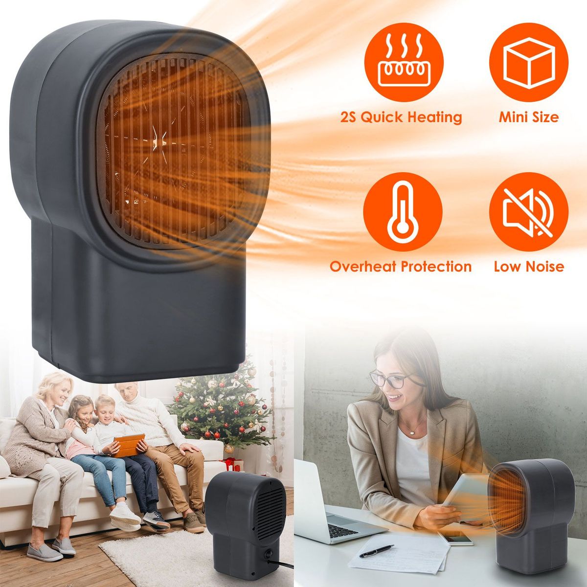 500W Portable Electric Space Heater Mini Desktop Fan Heater Personal Small Space Heater For Home Office_maomaolike.com