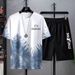 Men's Clothing casual sports suit 2024 summer new style handsome matching shorts Korean version large size loose ice silk short sleeves_maomaolike.com