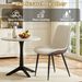 Khaki + Grey PU Leather Dining Chair With Metal Legs, Wave Pattern Upholstered Armless Chair Set Of 4 For Kitchen, Restaurant, Living, Meeting Room_maomaolike.com