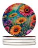 Colorful Gerbera Daisies Large Sandstone Coasters Pack Of 4 Absorbent Round Coasters Decor Gifts For Men Or Women, 4 In, Multicolor_maomaolike.com