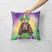 Boykin Spaniel King Of Mardi Gras Throw Pillow Machine Washable, Indoor Outdoor Decorative Pillow For Couch, Bed Or Patio, 18Hx18W_maomaolike.com