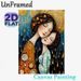 Mother & Daughter Embrace Painting Poster, Rich Textured Ornate Artistic Poster, Heartwarming Affectionate Decorative Piece Ideal For Living Room_maomaolike.com