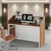 Reception Desk, Modern Front Desk Counter Table With Open Shelves_maomaolike.com