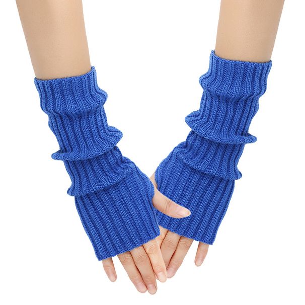 Unisex Medium long wool gloves Warm gloves Anime dress gloves Knit fingerless warm gloves_maomaolike.com