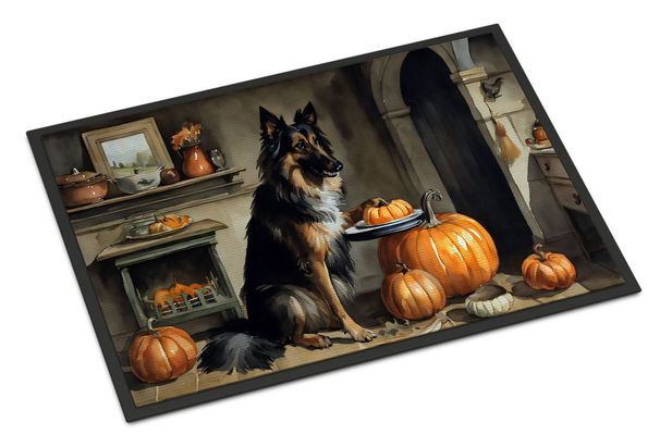 Belgian Tervuren Fall Kitchen Pumpkins Doormat Front Door Mat Indoor Outdoor Rugs For Entryway, Non Slip Washable Low Pile, 24H X 36W_maomaolike.com