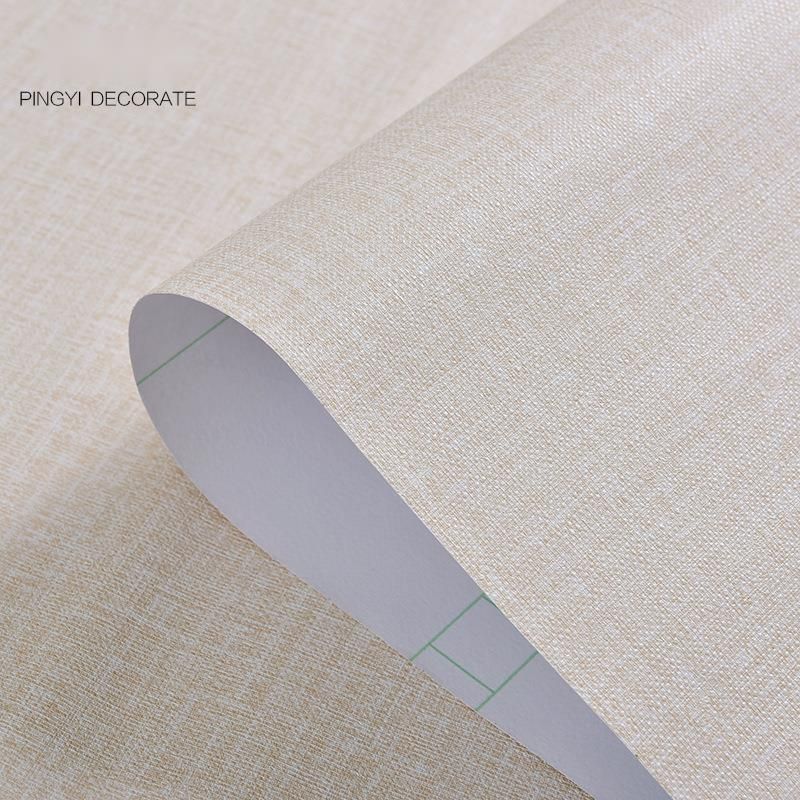 0.4/0.6m * 3m Wholesale Burlap Solid Color Wallpaper Self-Adhesive Waterproof Bedroom PVC Small Roll Fabric Pattern Home_maomaolike.com