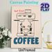 Coffee Themed Painting Poster, Minimalist Cartoon Barista & Coffee Machine Poster, Playful Coffee-focused Decor, Ideal For Coffee Shops, Kitchen And_maomaolike.com