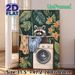 Tropical Raccoon Laundry Painting Poster, Whimsical Vivid Jungle Scene Poster, Charming Playful Decor Ideal For Laundry Room, Cozy Living Area_maomaolike.com
