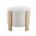 Ottoman Foot Rest Round Bag Floor Chair For Bedroom Or Entryway In White_maomaolike.com