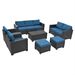 10 Piece PE Rattan Patio Furniture Set, Sectional Sofa Set, Outdoor Patio Furniture Set With Cushions & Tempered Glass Coffee Table_maomaolike.com