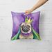 Pug King Of Mardi Gras Throw Pillow Machine Washable, Indoor Outdoor Decorative Pillow For Couch, Bed Or Patio, 18Hx18W_maomaolike.com