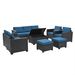 10 Piece PE Rattan Patio Furniture Set, Sectional Sofa Set, Outdoor Patio Furniture Set With Cushions & Tempered Glass Coffee Table_maomaolike.com