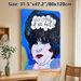 Retro Female Portrait Painting Poster, Vibrant Bold Brushstroke Pop Art Style Poster, Inspirational "Who Cares If We Fail?" Quote For Bedroom, Living_maomaolike.com