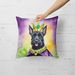 Scottish Terrier King Of Mardi Gras Throw Pillow Machine Washable, Indoor Outdoor Decorative Pillow For Couch, Bed Or Patio, 18Hx18W_maomaolike.com
