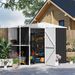 8 X 4ft Outdoor Garden Shed, Metal Shed With Air Vents And Lock For Backyard, Garden, Patio, Dark Gray_maomaolike.com