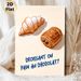 French Pastry Themed Painting Poster, Warm-toned Stylized Croissant & Pain Au Chocolat Poster, Appetizing Baked Goods Artwork, Suitable For Kitchen_maomaolike.com