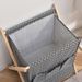 Single Layer Fabric Floor Indoor Bookshelf Clothes Books Newspapers Rack Foldable Storage Basket_maomaolike.com