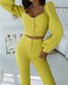 Women's clothing casual palace style lantern sleeve tops bell-bottom pants suit_maomaolike.com
