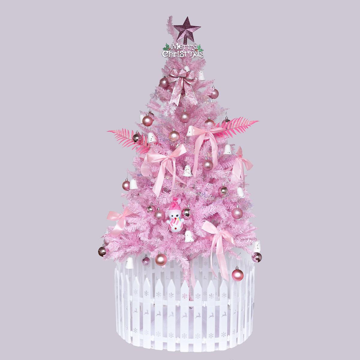 6FT Christmas Tree with Pink Lights - Pre-Lit Artificial Xmas Tree for Holiday Decor_maomaolike.com
